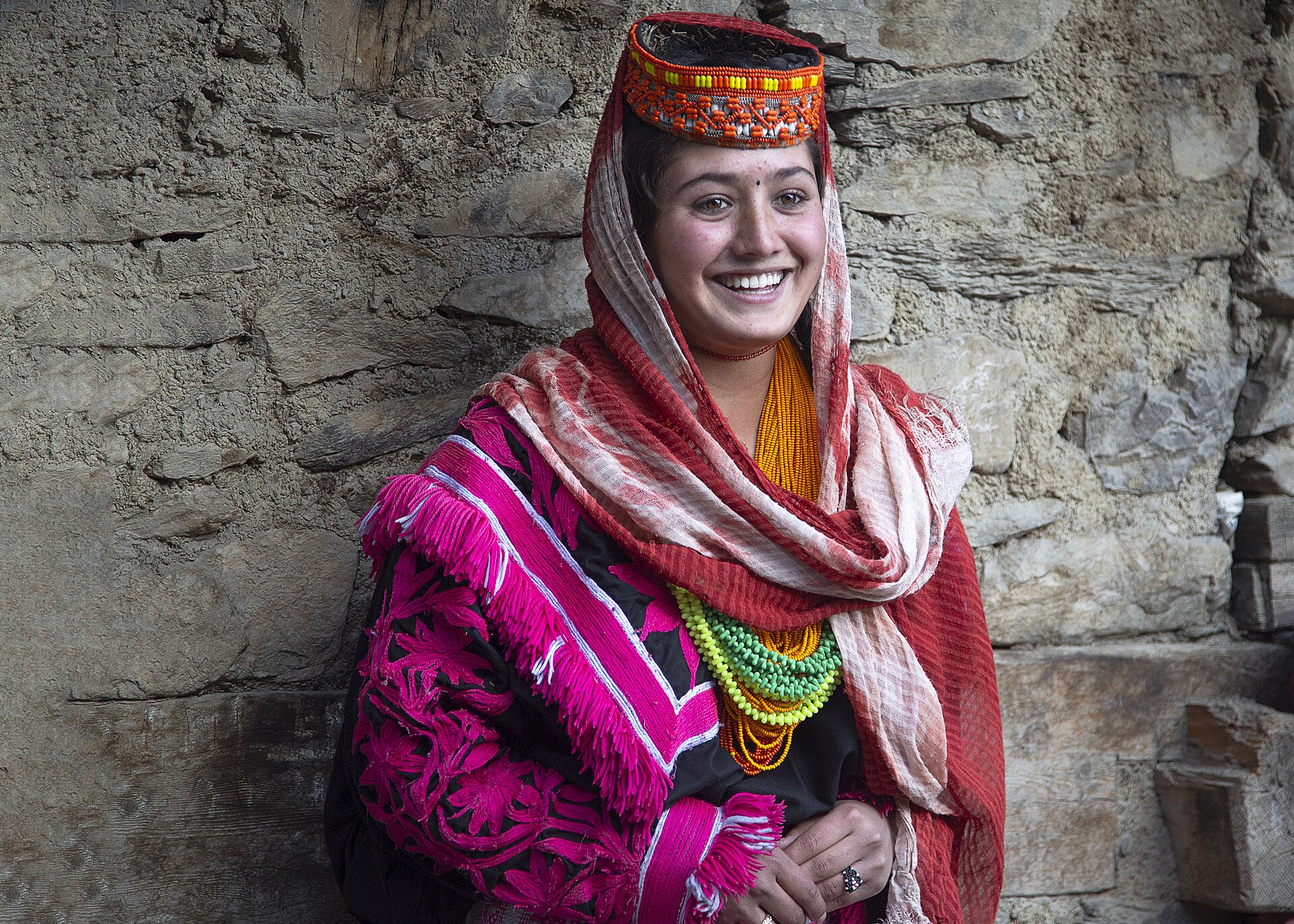 Kalash girl in traditional dress